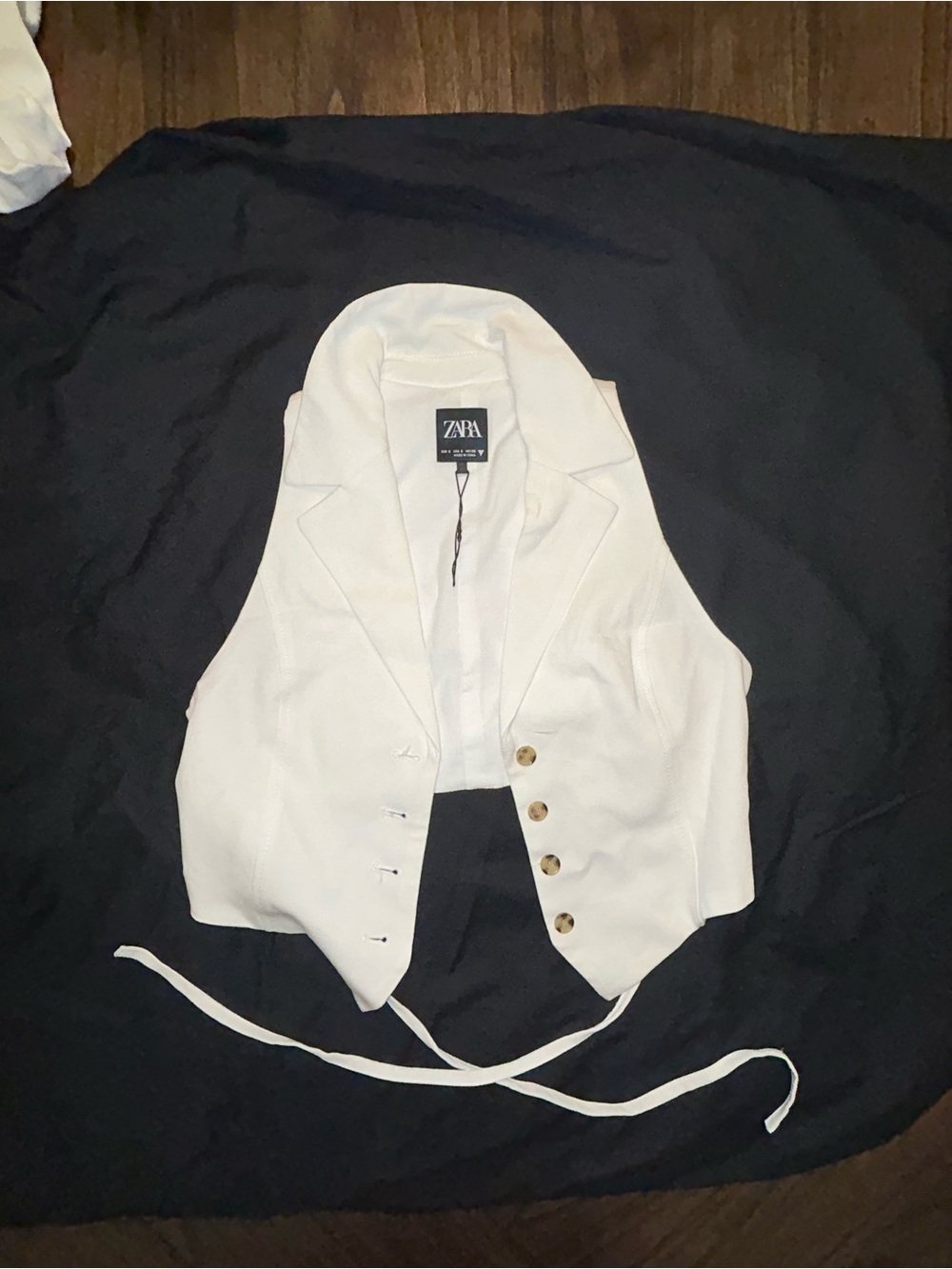 ZARA White Tailored Waistcoat Vest